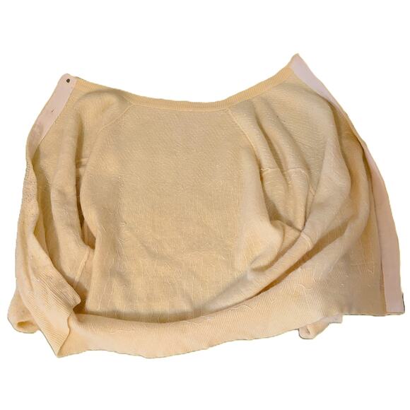 Sweater Womens Hand Beaded Vintage 1980s Small Cream Yellow Sparkly - Picture 8 of 8